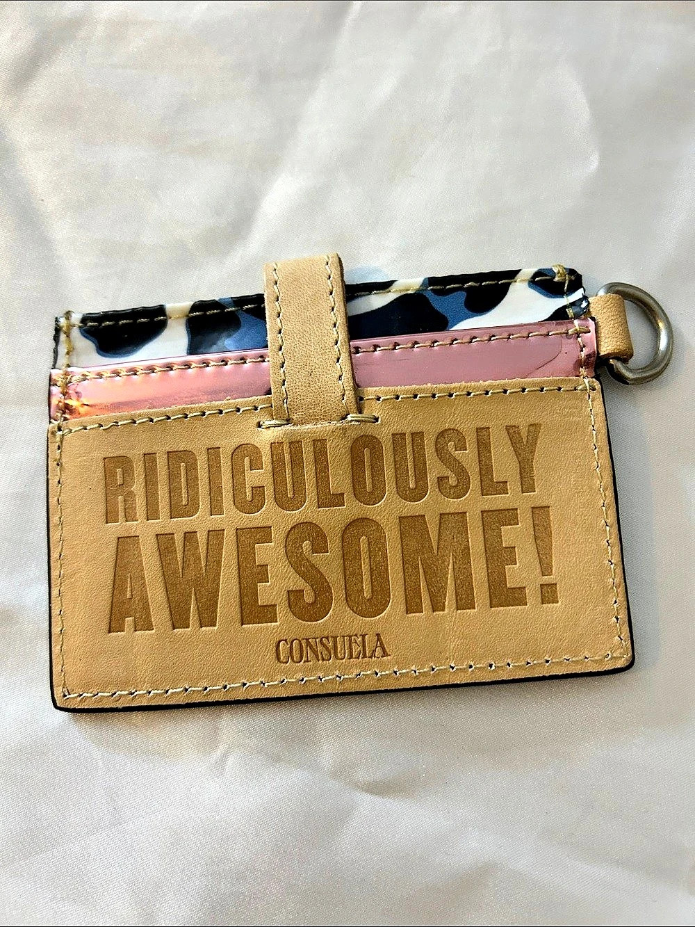 Consuela Mona Card Organizer Brown & Pink
